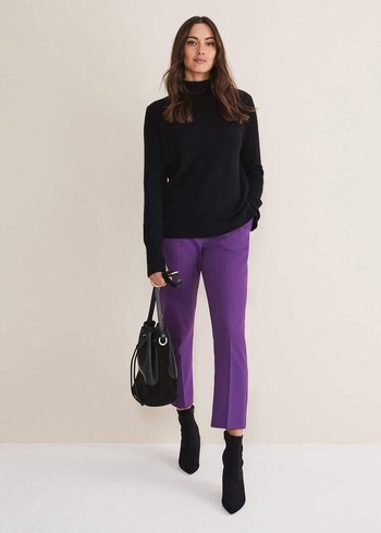 Phase Eight Julianna Cropped Straight Legs Trousers Purple USA | 4012837-LK